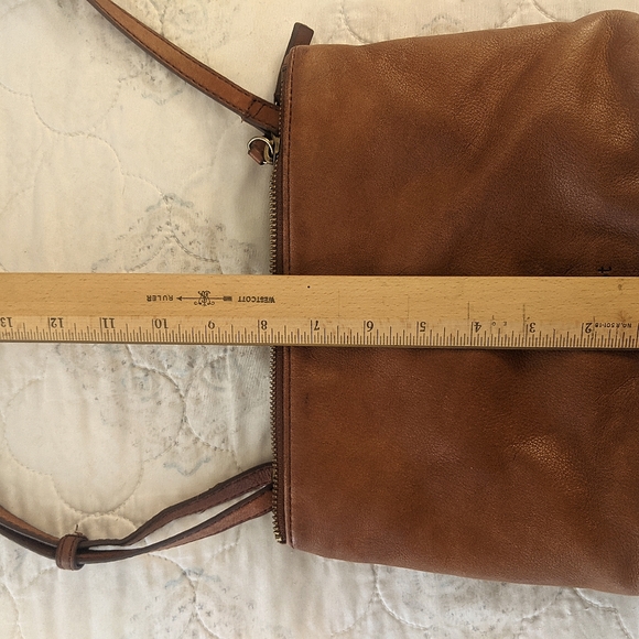 Margot leather adjustable strap purse in brown. - Picture 12 of 13